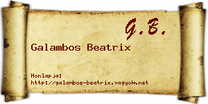 Galambos Beatrix névjegykártya